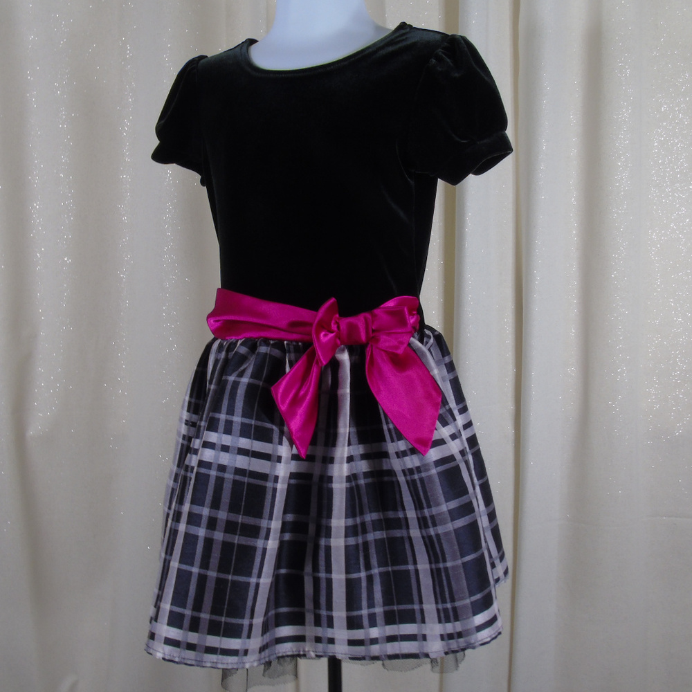 Velvet & Plaid Dress